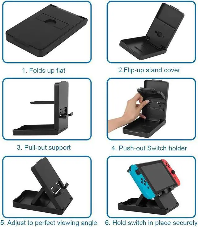 Alt view image 5 of 7 - BONAEVER Switch Stand Adjustable Play Stand Compatibe with Nintendo Switch Console Portable Compact Play Stand Mount with 3 Different Angles