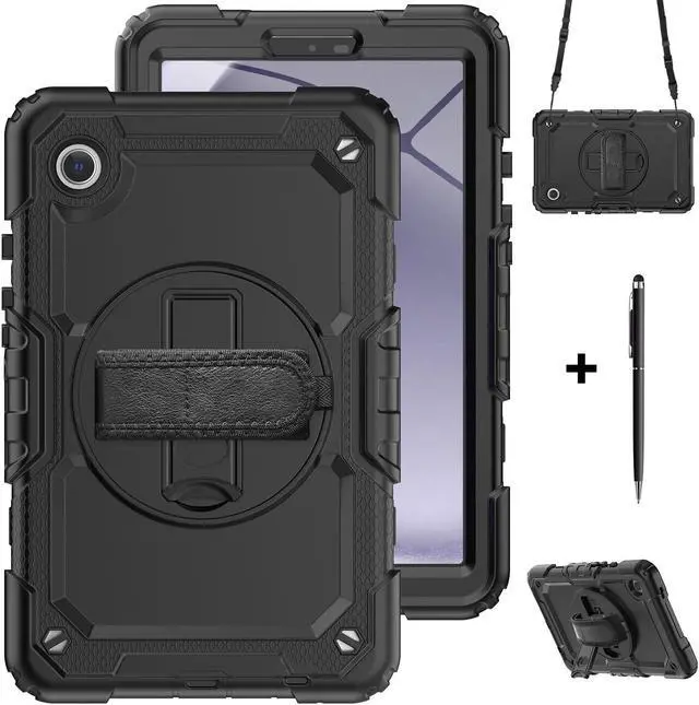 Main image of BONAEVER Case for Samsung Galaxy Tab A9 8.7 Inch 2023 Model SM-X110/X115/X117 - Shockproof with 360° Rotating Stand and &Hand Strap Screen Protector Adjustable Shoulder Strap for Galaxy Tab A9 8.7"