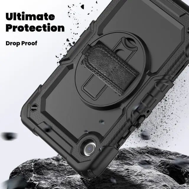 Alt view image 3 of 7 - BONAEVER Case for Samsung Galaxy Tab A9 8.7 Inch 2023 Model SM-X110/X115/X117 - Shockproof with 360° Rotating Stand and &Hand Strap Screen Protector Adjustable Shoulder Strap for Galaxy Tab A9 8.7"