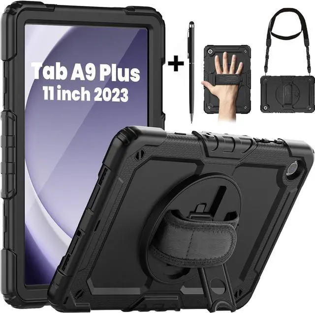 Main image of BONAEVER Case for Samsung Galaxy Tab A9 Plus Case 11 inch 2023 SM-X210/X216/X218 Shockproof Protective Cover with Screen Protector Rotating Stand and /Shoulder Strap Pen Holder Stylus Pen