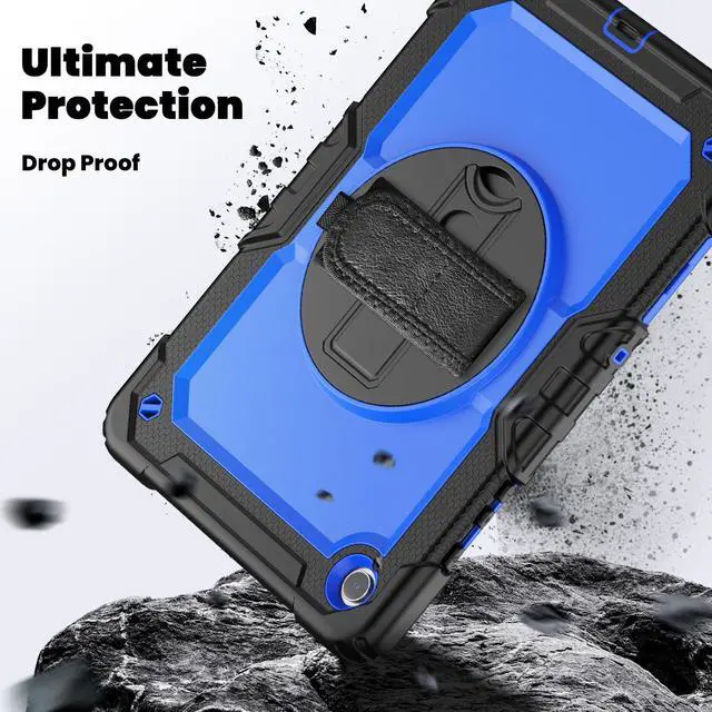 Alt view image 3 of 7 - BONAEVER Case for Samsung Galaxy Tab A9 Plus Case 11 inch 2023 SM-X210/X216/X218 Shockproof Protective Cover with Screen Protector Rotating Stand and /Shoulder Strap Pen Holder Blue