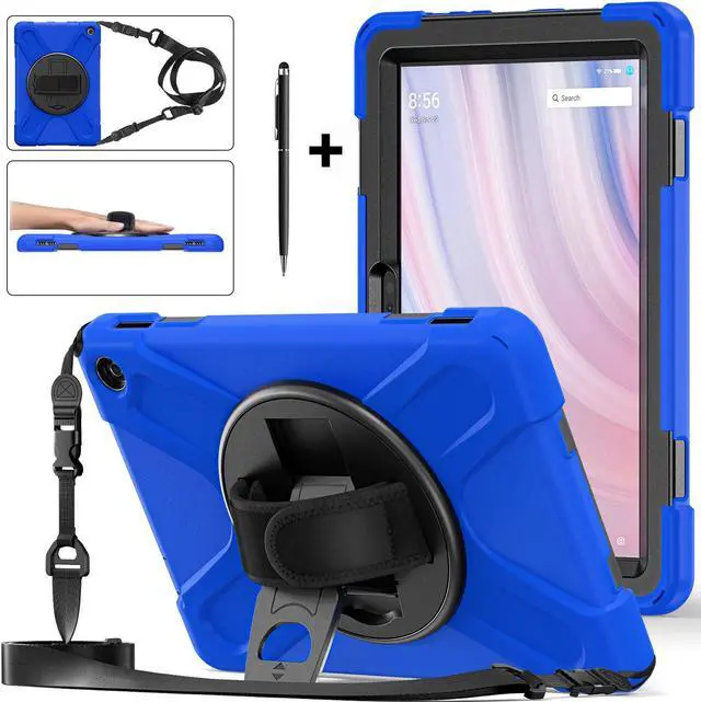 Main image of Amazon Kindle Fire HD 10 13th Generation 2023 Release 10.1 inch Case, Shockproof Cover with Pencil Holder & Kickstand Hand & Hand/Shoulder Strap/Stylus Pen Blue