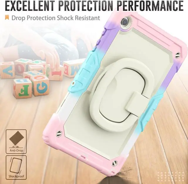 Alt view image 3 of 7 - BONAEVER Case for Samsung Galaxy Tab A9 Plus 11 inch 2023 SM-X210/X216/X218 Shockproof Protective Cover with Screen Protector Rotating Stand and /Shoulder Strap Pen Holder Stylus Pen Pink