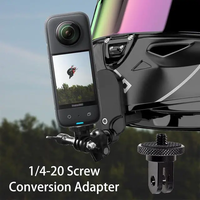 Alt view image 4 of 7 - BONAEVER Motorcycle Helmet Chin Mount Kit Compatible with GoPro Hero 12 11 10 9 8 7 6 5 Black DJI Osmo Action In Standa360 AKASO Campark YI More Action Camera