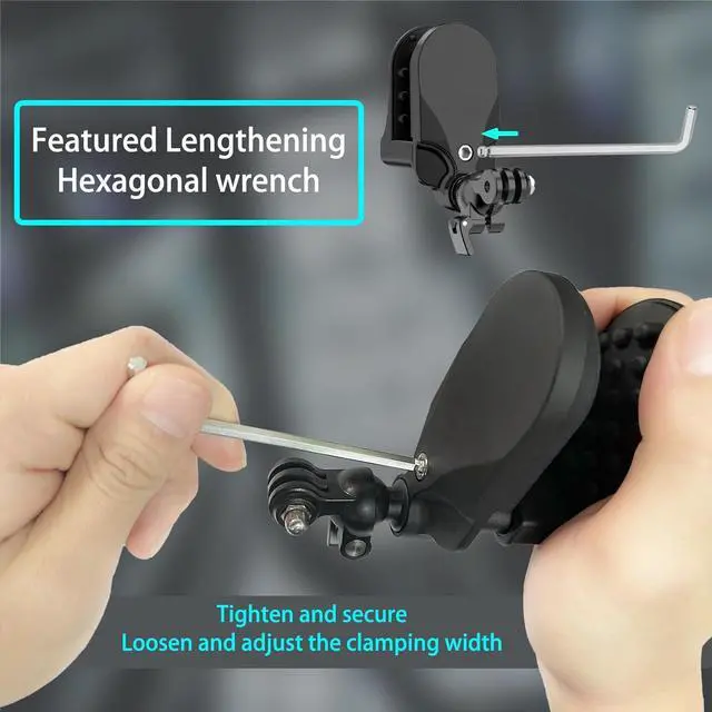Alt view image 5 of 7 - BONAEVER Motorcycle Helmet Chin Mount Kit Compatible with GoPro Hero 12 11 10 9 8 7 6 5 Black DJI Osmo Action In Standa360 AKASO Campark YI More Action Camera