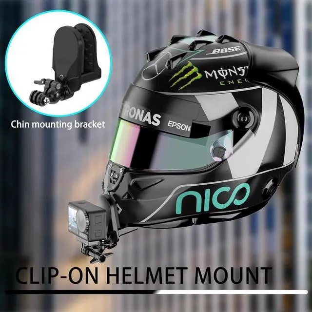 Alt view image 6 of 7 - BONAEVER Motorcycle Helmet Chin Mount Kit Compatible with GoPro Hero 12 11 10 9 8 7 6 5 Black DJI Osmo Action In Standa360 AKASO Campark YI More Action Camera