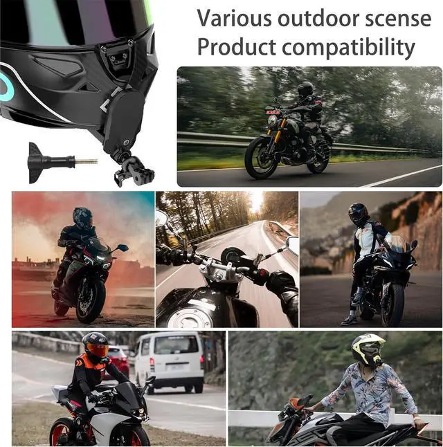 Alt view image 7 of 7 - BONAEVER Motorcycle Helmet Chin Mount Kit Compatible with GoPro Hero 12 11 10 9 8 7 6 5 Black DJI Osmo Action In Standa360 AKASO Campark YI More Action Camera