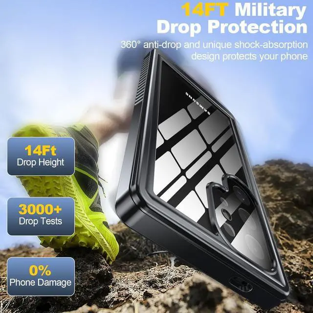 Alt view image 3 of 7 - BONAEVER Case for Samsung Galaxy S24 Ultra 5G, IP68 Waterproof with [Built-in Screen/Camera Protector], [14FT Military Shockproof] Full Body Heavy Duty Protective Sealed Cover
