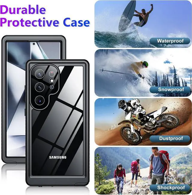 Alt view image 6 of 7 - BONAEVER for Samsung Galaxy S24 Ultra Case Waterproof, [Built-in Camera & Screen Protector][Military Grade Shockproof][IP68 Underwater][Dustproof][Dropproof] Full Body Phone Case for S24 Ultra 6.8"