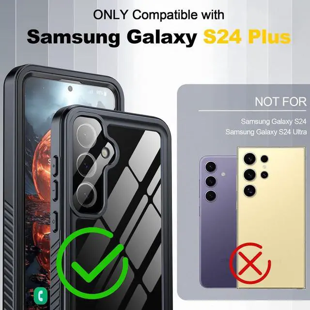 Alt view image 2 of 7 - BONAEVER for Samsung Galaxy S24 Plus Case Waterproof, with [Built-in Screen Protector & Lens Protector][IP68 Underwater] Shockproof Protective Heavy Duty Phone Cover