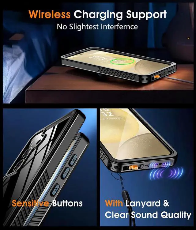 Alt view image 5 of 7 - BONAEVER for Samsung Galaxy S24 Plus Case Waterproof, with [Built-in Screen Protector & Lens Protector][IP68 Underwater] Shockproof Protective Heavy Duty Phone Cover
