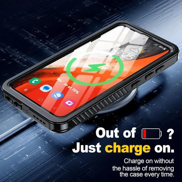 Alt view image 5 of 7 - BONAEVER for Samsung Galaxy S24 Case, IP68 Waterproof with [Built-in Screen/Camera Protector], [14FT Military Shockproof] Full Body Heavy Duty Protective Sealed Case for Galaxy S24 5G, Black