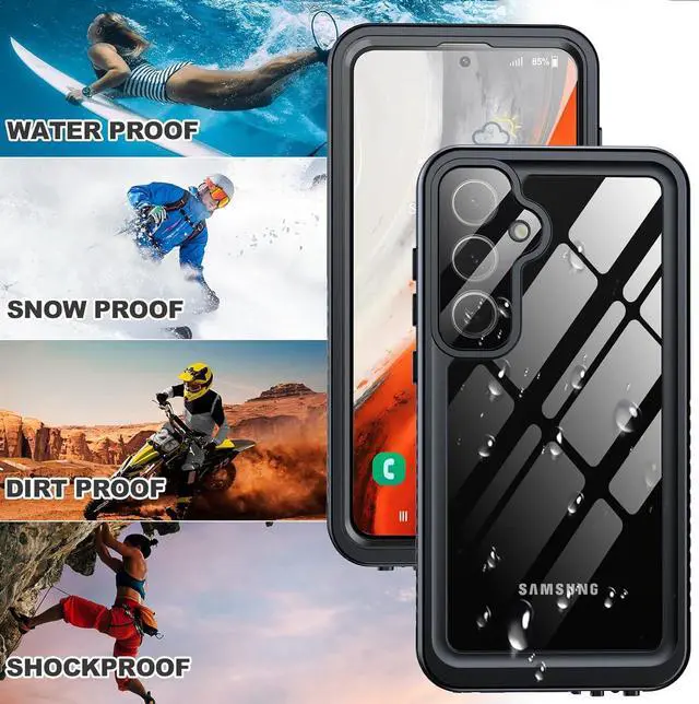 Alt view image 7 of 7 - BONAEVER for Samsung Galaxy S24 Case, IP68 Waterproof with [Built-in Screen/Camera Protector], [14FT Military Shockproof] Full Body Heavy Duty Protective Sealed Case for Galaxy S24 5G, Black