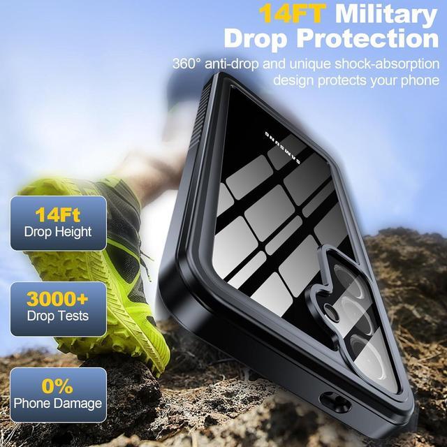 Alt view image 3 of 7 - BONAEVER for Samsung Galaxy S24 Case Waterproof, Built-in Lens & Screen Protector 360° Full Body Heavy Duty Protective Shockproof IP68 Underwater Case for Galaxy S24 5G 2024 - Black