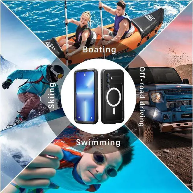 Alt view image 6 of 7 - BONAEVER for Samsung Galaxy S24 Plus Case Waterproof with Screen Protector, Full Body Heavy Duty Protection Magnetic Phone Cover Shockproof, Dustproof, Snowproof Case