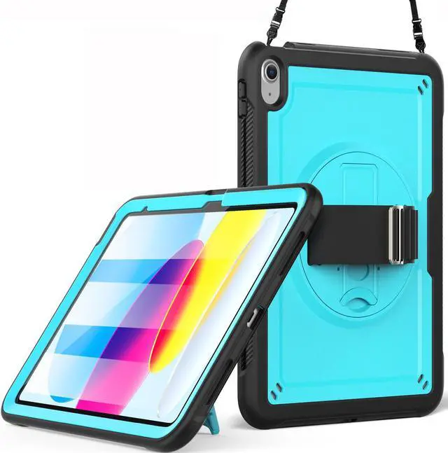 Main image of BONAEVER Case for iPad (A16) 11th Generation 11 Inch 2025, iPad 10th Generation 10.9 inch 2022 with Screen Protector, Foldable Stand, Pen Holder, Shockproof Rugged Protective Cover Light Blue
