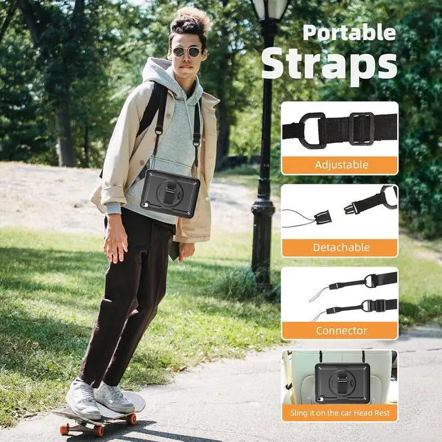 Alt view image 7 of 7 - BONAEVER Case for iPad (A16) 11th Generation 11 Inch 2025, iPad 10th Generation 10.9 inch 2022 with Screen Protector, Foldable Stand, Pen Holder, Shockproof Rugged Protective Cover Light Blue