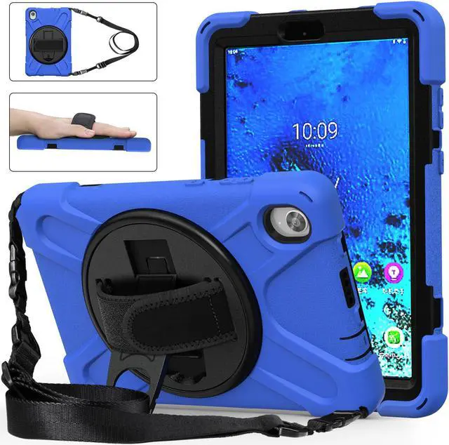 Main image of BONAEVER For Lenovo Tab M8 HD 8.0 Inch 2020 Mdoel TB-8705F / TB-8705N Shockproof Protective Cover with Hand & Shoulder Strap Stand and Pencil Holder Blue