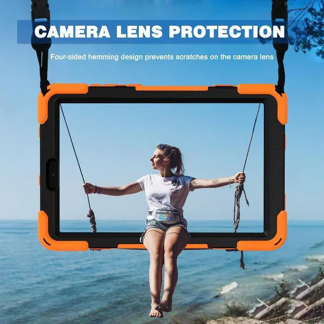 Alt view image 7 of 7 - BONAEVER For Lenovo Tab M8 HD 8.0 Inch 2020 Mdoel TB-8705F / TB-8705N Shockproof Protective Cover with Hand & Shoulder Strap Stand and Pencil Holder Orange