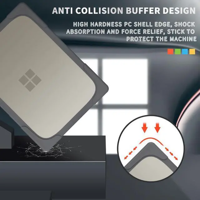 Alt view image 4 of 7 - BONAEVER Case Compatible with Microsoft Surface Laptop Go 3/2/1 12.4 inch 2023 2022 2020 Release (models: 2013 & 1943), Protective Plastic Hard Shell Case Cover with Fold Kickstand, Keyboard Cover