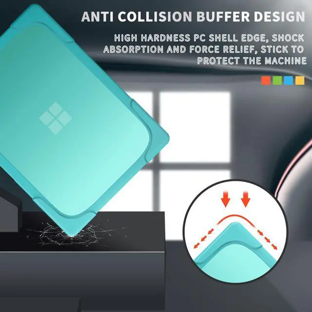 Alt view image 3 of 7 - BONAEVER Case Compatible with Microsoft Surface Laptop Go 3/2/1 12.4 inch 2023 2022 2020 Release (models: 2013 & 1943), Protective Plastic Hard Shell Case Cover with Fold Kickstand, Keyboard Cover