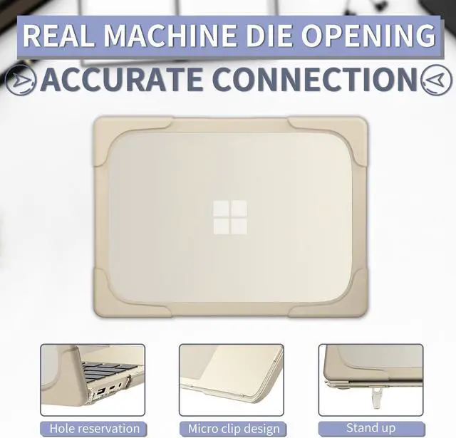 Alt view image 7 of 7 - BONAEVER Case Compatible with Microsoft Surface Laptop Go 3/2/1 12.4 inch 2023 2022 2020 Release (models: 2013 & 1943), Protective Plastic Hard Shell Case Cover with Fold Kickstand, Keyboard Cover