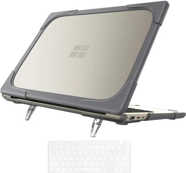 Main image of BONAEVER Case Compatible with Microsoft Surface Laptop Go 3/2/1 12.4 inch 2023 2022 2020 Release (models: 2013 & 1943), Protective Plastic Hard Shell Case Cover with Fold Kickstand, Keyboard Cover