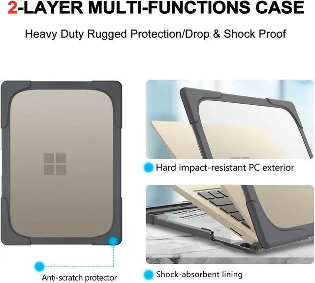 Alt view image 5 of 7 - BONAEVER Case for Microsoft Surface Laptop 5/4/3 15 inch Model 1872/1873/1953/1979 (2020-2022 Release) Matte Protective Case Hard Laptop Cover with Transparent Keyboard Skin