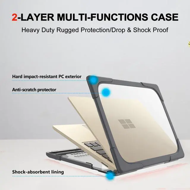 Alt view image 6 of 7 - BONAEVER Case for Microsoft Surface Laptop 5/4/3 15 inch Model 1872/1873/1953/1979 (2020-2022 Release) Matte Protective Case Hard Laptop Cover with Transparent Keyboard Skin