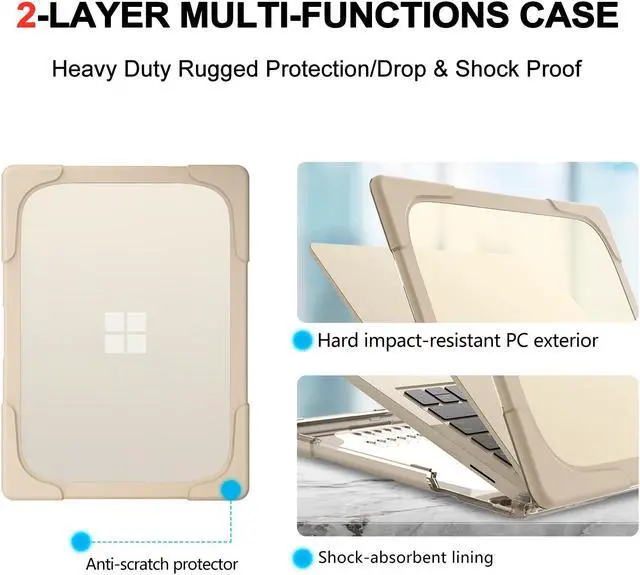 Alt view image 5 of 7 - BONAEVER Case for Microsoft Surface Laptop 5/4/3 15 inch Model 1872/1873/1953/1979 (2020-2022 Release) Matte Protective Case Hard Laptop Cover with Transparent Keyboard Skin Khaki
