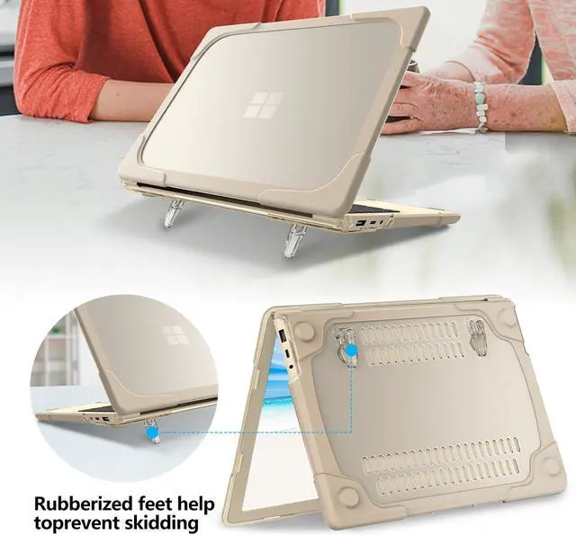 Alt view image 2 of 7 - BONAEVER Case for Microsoft Surface Laptop 5/4/3 15 inch Model 1872/1873/1953/1979 (2020-2022 Release) Matte Protective Case Hard Laptop Cover with Transparent Keyboard Skin Khaki