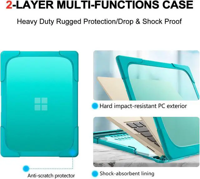 Alt view image 7 of 7 - BONAEVER Case for Microsoft Surface Laptop 5/4/3 15 inch Model 1872/1873/1953/1979 (2020-2022 Release) Matte Protective Case Hard Laptop Cover with Transparent Keyboard Skin Blue