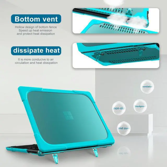 Alt view image 4 of 7 - BONAEVER Case for 13.5 inch Microsoft Surface Laptop 5/4/3 with Alcantara Palm Rest, Model 1769/1867/1958/1950, Matte Protective Case Hard Laptop Cover with Transparent Keyboard Skin Blue