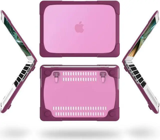 Alt view image 3 of 7 - BONAEVER for MacBook Pro 15 inch with Retina Dispaly Model A1398 2012-2015 Release, Keyboard Cover Heavy Duty Plastic Hard Shell Case with Fold Kickstand, Keyboard Cover Purple