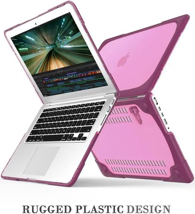 Alt view image 4 of 7 - BONAEVER for MacBook Pro 15 inch with Retina Dispaly Model A1398 2012-2015 Release, Keyboard Cover Heavy Duty Plastic Hard Shell Case with Fold Kickstand, Keyboard Cover Purple