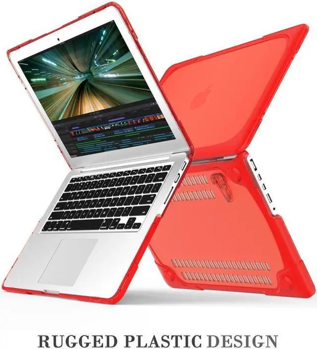 Alt view image 3 of 7 - BONAEVER For MacBook Pro 13 Inch Retina Case (Version 2015/2014/2013) [Heavy Duty][Snap on][Dual Layer] Hard Cover with Foldable Stand & Keyboard Cover for Mac Pro Retina 13.3 Model A1502 A1425 Red
