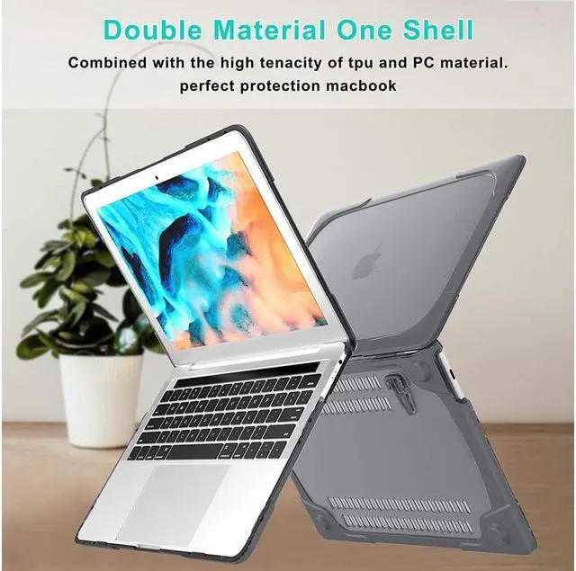 Alt view image 6 of 7 - BONAEVER Laptop Case for MacBook Air 11 Inch Model A1370 A1465, Release 2015 - 2016, Hard Plastic Bumper Protective Cover Shell with Kickstand, Keyboad Cover Skin