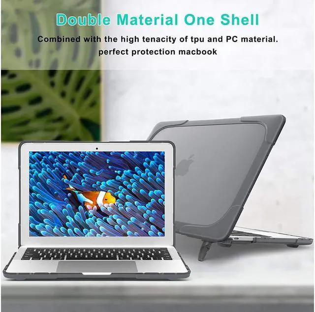 Alt view image 5 of 7 - BONAEVER Laptop Case for MacBook Air 11 Inch Model A1370 A1465, Release 2015 - 2016, Hard Plastic Bumper Protective Cover Shell with Kickstand, Keyboad Cover Skin