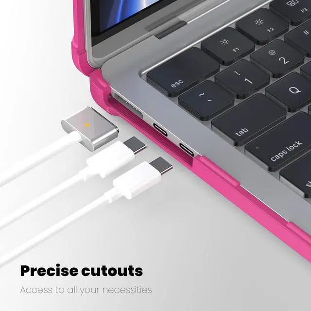 Alt view image 5 of 7 - BONAEVER Case for MacBook Air 13.6 inch 2022 2023 2024 Release A3113 M3 A2681 M2, Laptop Hard Cover with Kickstand, Keyboard Skin, Screen Protector, Camera Cover, USB C Adapter Rose Red