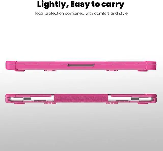 Alt view image 7 of 7 - BONAEVER Case for MacBook Air 13.6 inch 2022 2023 2024 Release A3113 M3 A2681 M2, Laptop Hard Cover with Kickstand, Keyboard Skin, Screen Protector, Camera Cover, USB C Adapter Rose Red