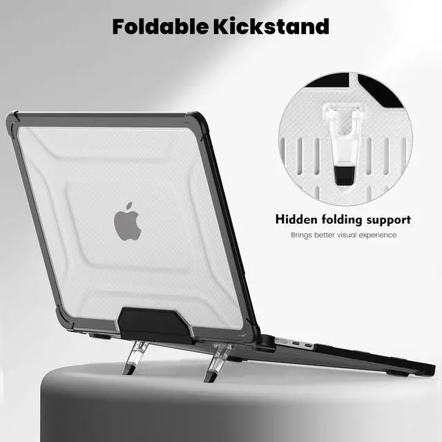 Alt view image 3 of 7 - BONAEVER Case for MacBook Pro 13 inch M2 2023 2022 2021-2016 A2338 M1 A2251 A2289 A2159 A1989 A1708 A1706, Laptop Hard Cover with Kickstand, Keyboard Skin, Screen Protector, Camera Cover, USB C Adapte
