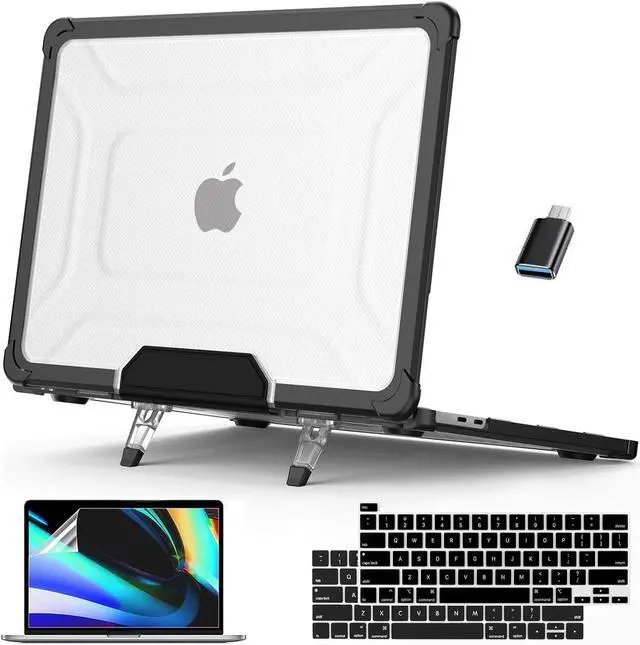 Main image of BONAEVER Case for MacBook Pro 13 inch M2 2023 2022 2021-2016 A2338 M1 A2251 A2289 A2159 A1989 A1708 A1706, Laptop Hard Cover with Kickstand, Keyboard Skin, Screen Protector, Camera Cover, USB C Adapte