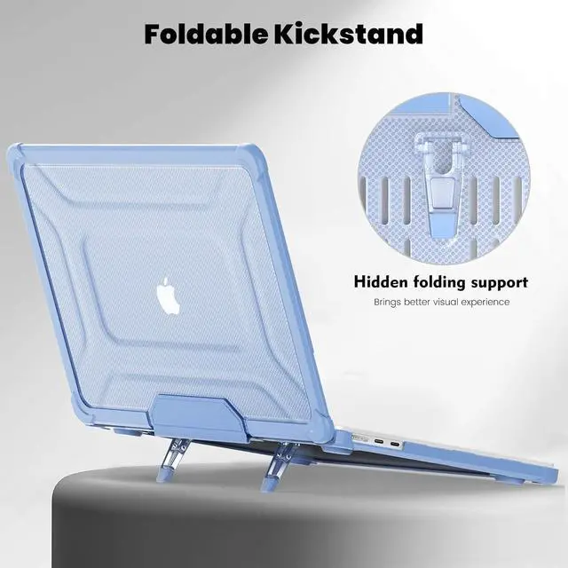Alt view image 5 of 7 - BONAEVER Case for MacBook Pro 13 inch M2 2023 2022 2021-2016 A2338 M1 A2251 A2289 A2159 A1989 A1708 A1706, Laptop Hard Cover with Kickstand, Keyboard Skin, Screen Protector, Camera Cover USB C Adapter