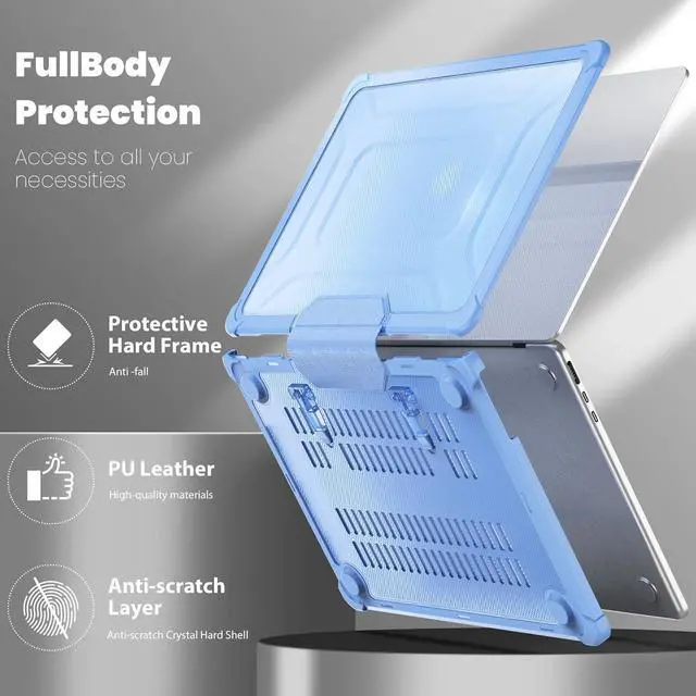 Alt view image 4 of 7 - BONAEVER Case for MacBook Pro 13 inch M2 2023 2022 2021-2016 A2338 M1 A2251 A2289 A2159 A1989 A1708 A1706, Laptop Hard Cover with Kickstand, Keyboard Skin, Screen Protector, Camera Cover USB C Adapter