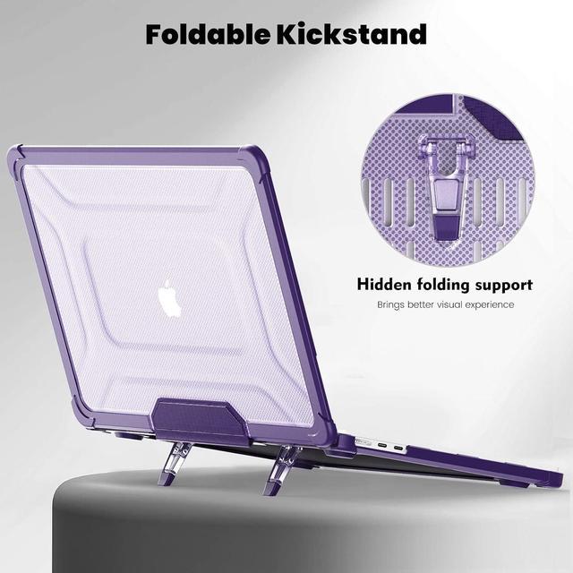 Alt view image 4 of 7 - BONAEVER Case for MacBook Pro 13 inch M2 2023 2022 2021-2016 A2338 M1 A2251 A2289 A2159 A1989 A1708 A1706, Laptop Hard Cover with Kickstand, Keyboard Skin, Screen Protector, Camera Cover USB C Adapter