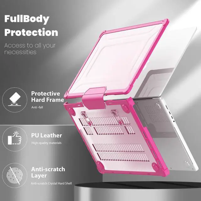 Alt view image 4 of 7 - BONAEVER Case for MacBook Pro 16 inch Case 2023 2022 2021 Release M3 A2991 M2 A2780 M1 A2485 Pro Max Chip, Laptop Hard Cover with Kickstand, Keyboard Skin, Screen Protector, Camera Cover USB C Adapter