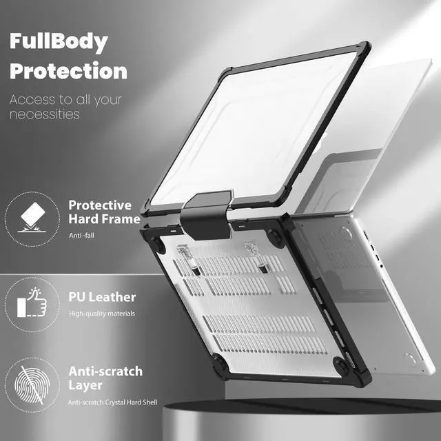 Alt view image 5 of 7 - BONAEVER Case for MacBook Pro 14 inch Case 2023 2022 2021 M3 A2918 A2992 M2 A2779 M1 A2442 Pro Max Chip, Laptop Hard Cover with Kickstand, Keyboard Skin, Screen Protector, Camera Cover USB C Adapter