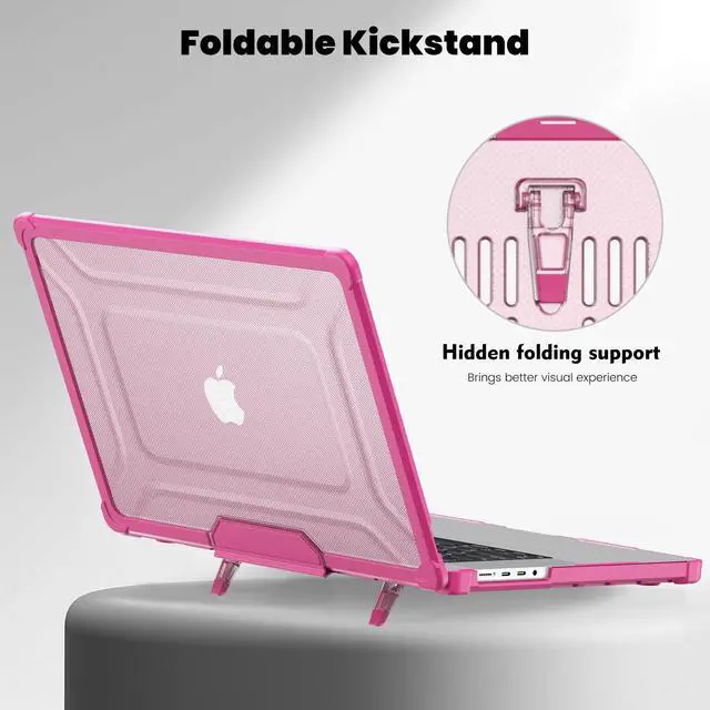 Alt view image 3 of 7 - BONAEVER Case for MacBook Pro 14 inch Case 2023 2022 2021 M3 A2918 A2992 M2 A2779 M1 A2442 Pro Max Chip, Laptop Hard Cover with Kickstand, Keyboard Skin, Screen Protector, Camera Cover USB C Adapter