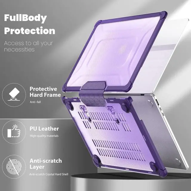 Alt view image 2 of 7 - BONAEVER Case for MacBook Pro 14 inch Case 2023 2022 2021 M3 A2918 A2992 M2 A2779 M1 A2442 Pro Max Chip, Laptop Hard Cover with Kickstand, Keyboard Skin, Screen Protector, Camera Cover USB C Adapter