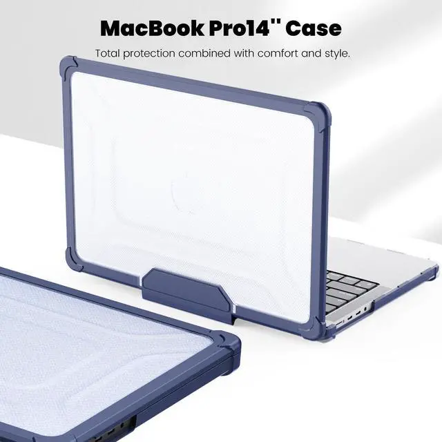 Alt view image 4 of 7 - BONAEVER Case for MacBook Pro 14 inch Case 2023 2022 2021 M3 A2918 A2992 M2 A2779 M1 A2442 Pro Max Chip, Laptop Hard Cover with Kickstand, Keyboard Skin, Screen Protector, Camera Cover USB C Adapter